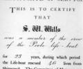 Sidney Walter Wills certificate