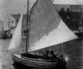 Unidentified sailing dinghy at Poole Quay