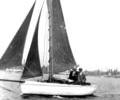 Sailing dinghy in Poole Harbour