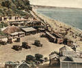 Cars and beach huts at Branksome Chine