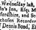 Appointment of Recorder of Poole, 1747