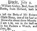 Recovery of body July 1755