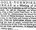 Poole Turnpike, 1756