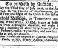 Notice of sale, 1756