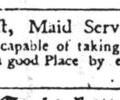 Advert for maid servant, 1756