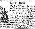 Sloop for Sale, 1753