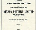 Advert for Kinson Pottery.