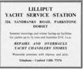 Advert for Lilliput Yacht Service Station , Sandbanks, Parkstone.
