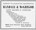 Advert for Randall & McGregor, Yacht Builders & Chandlers.