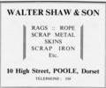 Advert for Walter Shaw & Son Iron Monger.
