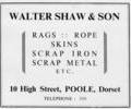 Advert for Walter Shaw & Son.