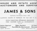 Advert for James & Sons.