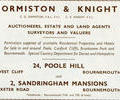 Advert for Ormiston & Knight.