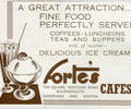 Advert for Fortes Cafes,