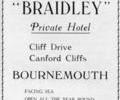 Advert for " Braidley" Private Hotel.