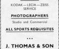 Advert for J. Thomas & Sons Photographer.